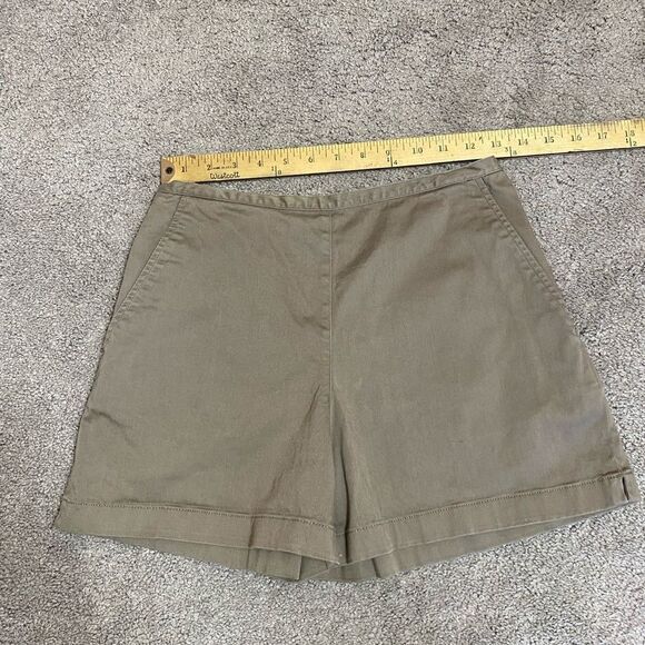 Ann Taylor Stretch 4 Khaki shorts flat front with side zipper / button - Picture 8 of 9
